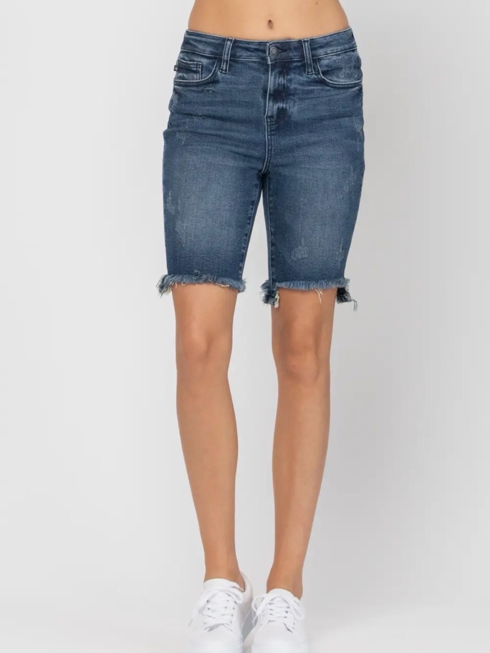 Judy Blue High Rise Cut Off Bermuda Shorts XL Dark Wash NWT